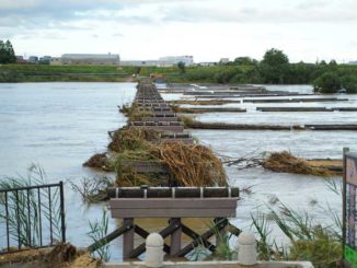 台風19号、流れ橋の画像１