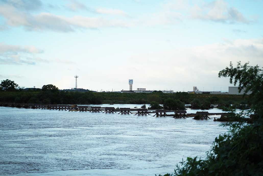 台風19号、流れ橋の画像２