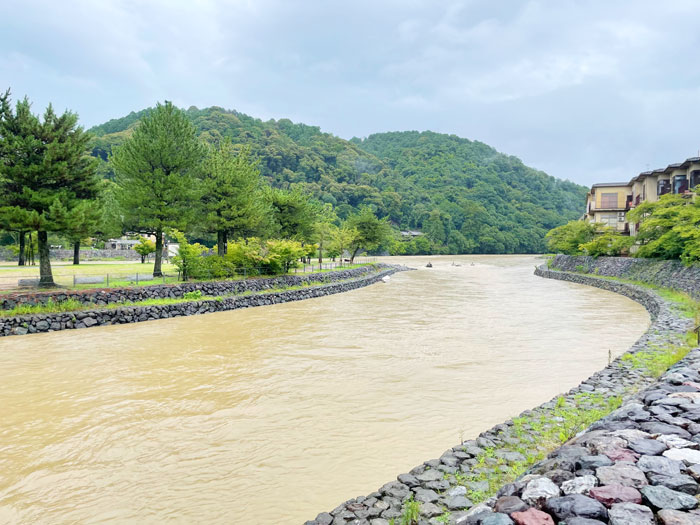 豪雨で増水した宇治川の画像３