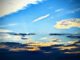 飛行機雲の画像