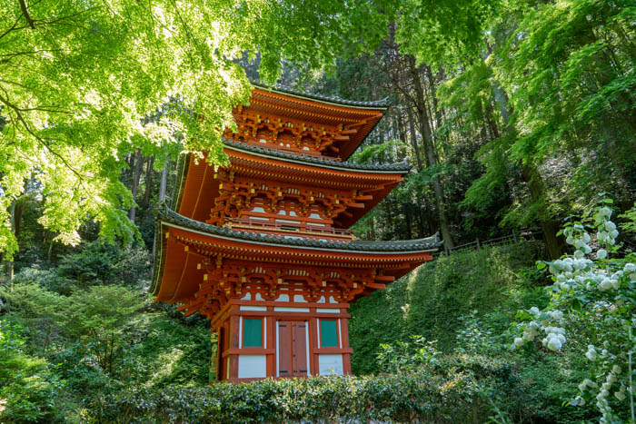 「高雄山 岩船寺」三重塔の画像