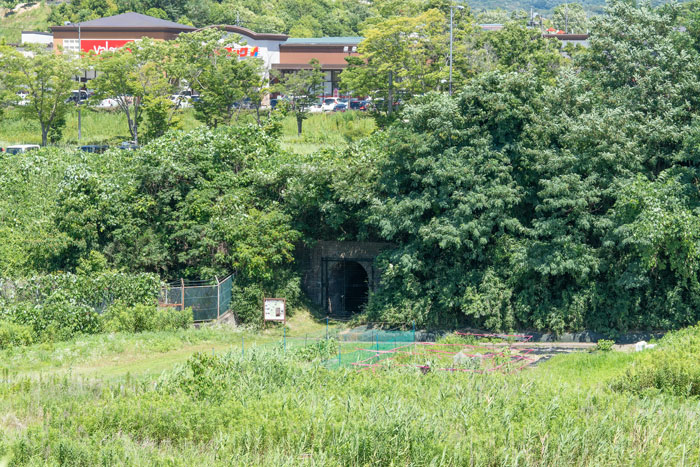 「本店 Lier・幡」の店外の風景（大仏鉄道跡が見える）