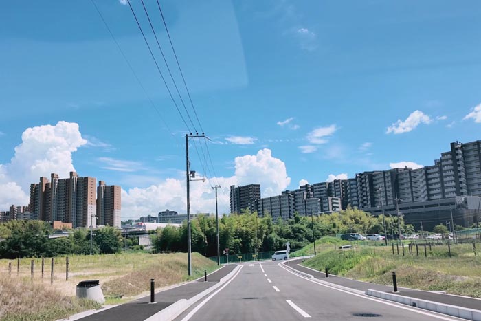 「ホームセンタームサシ 京都八幡店」裏の道路画像１