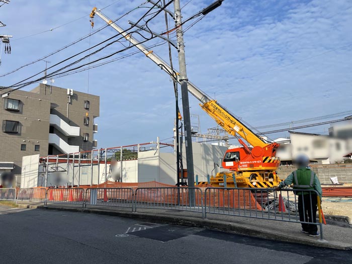 「ローソン 宇治小倉神楽田店」建設中の画像