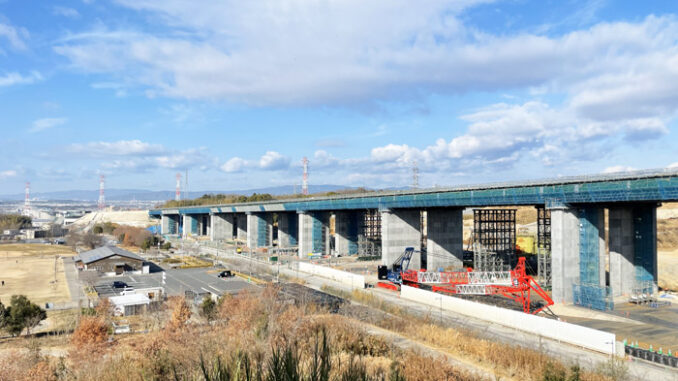 新名神「大津JCT（仮称）」～「城陽JCT・IC」　２０２５年１月３日の様子画像