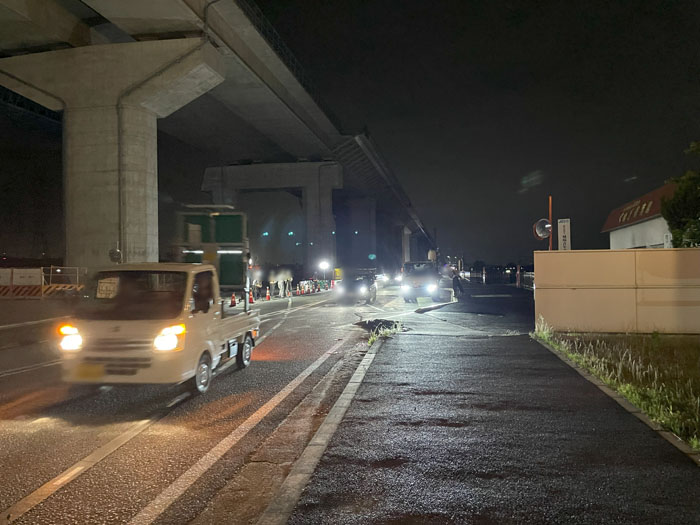 「寺田金尾～寺田庭井」区間が北側ルートに切替り　画像１