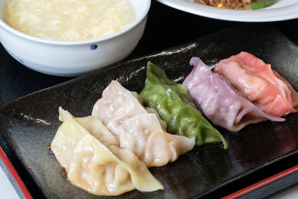 カラフル餃子のアップ画像