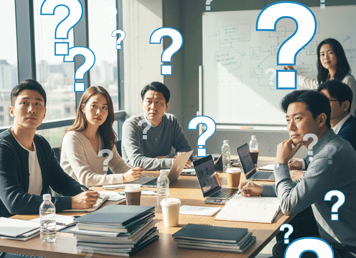 クイズを考える人の画像