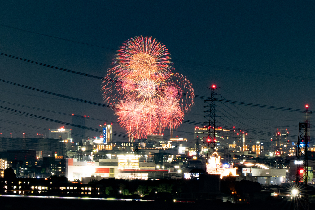 「EXPO Thanks 花火大会」の画像　京都府八幡市から撮影２