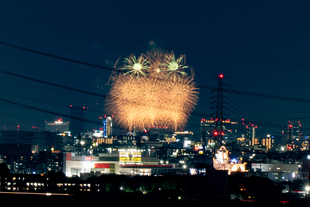 「EXPO Thanks 花火大会」の画像　京都府八幡市から撮影４