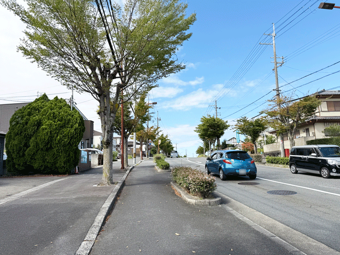 「とろけるハンバーグ福よし 京都松井山手店」前の通りの画像