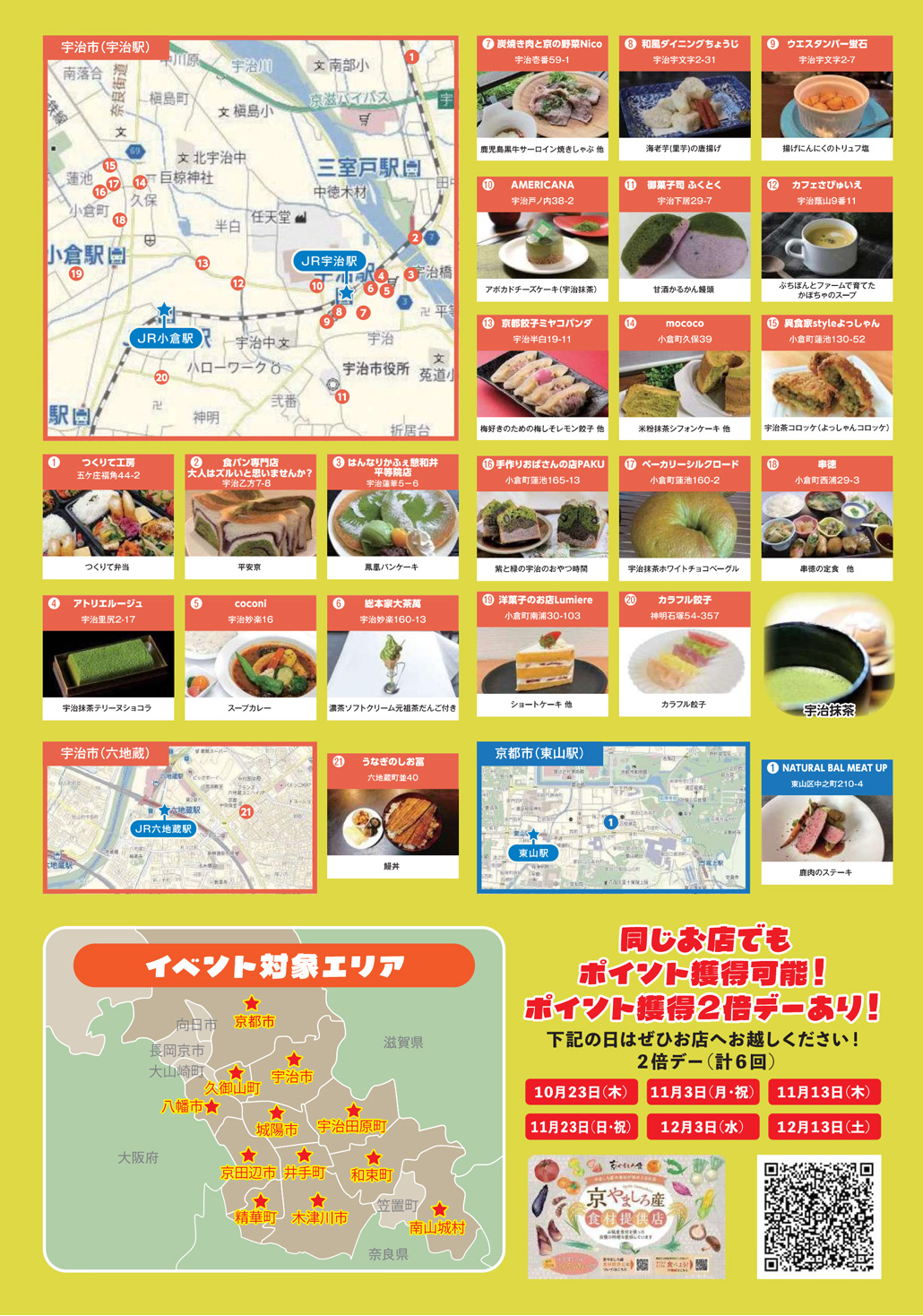 食の京都やましろ産いちおしメニューフェアのチラシ画像２