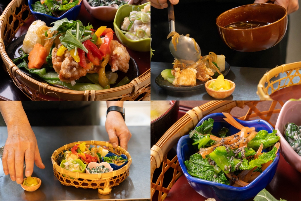 あいはうす鹿背山 料理を作っている画像