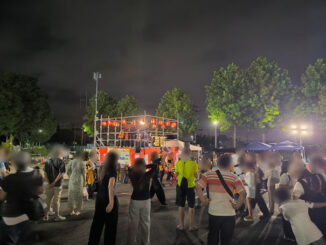 秋の盆踊りの画像