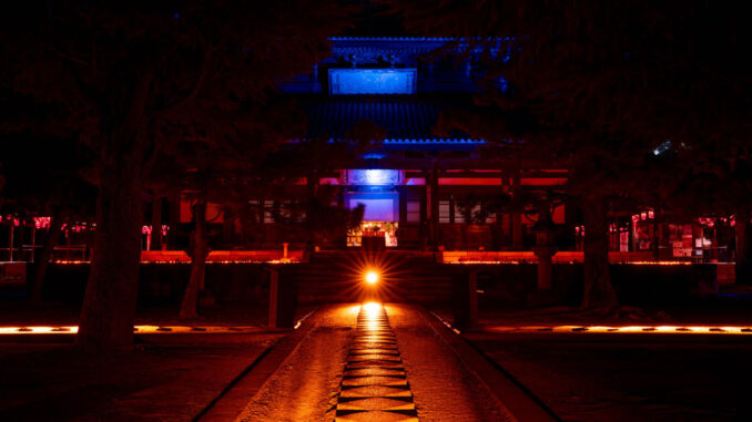 萬福寺で行われる夜間特別拝観・光のアートインスタレーション　の画像